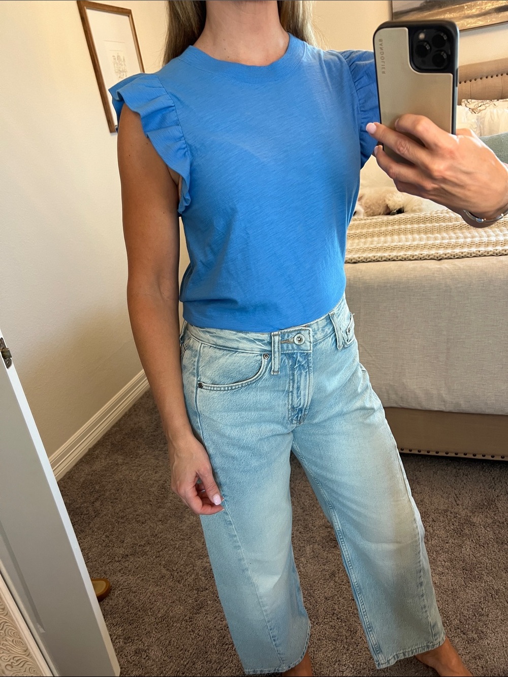 Ruffle sleeve tank top
